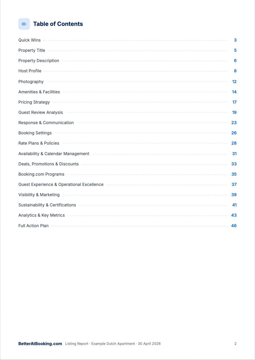 Sample listing report page 2