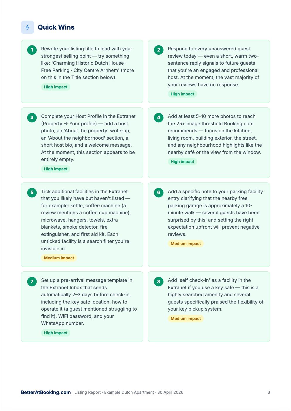 Sample listing report page 3